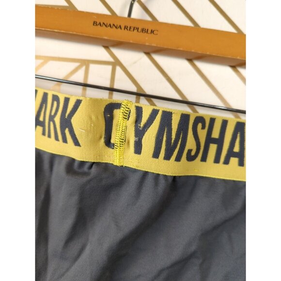 Gymshark Seamless Cropped Grey Gray Leggings Yellow Band Size Small - Picture 5 of 7